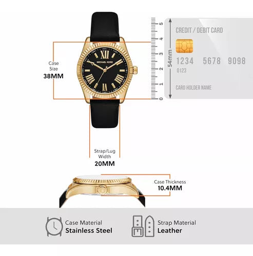  Shop Authentic Michael Kors Lexington Black Dial Black Leather Strap Watch For Women - MK4748 - Luxxuri