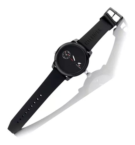  Shop Authentic Tommy Hilfiger Denim Black Dial Black Rubber Strap Watch for Men - 1791326 - Luxxuri