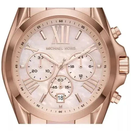  Shop Authentic Michael Kors Bradshaw Chronograph Pink Dial Two Tone Steel Strap Watch For Women - MK6830 - Luxxuri