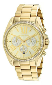  Shop Authentic Michael Kors Bradshaw Quartz Gold Dial Gold Steel Strap Watch For Women - MK6538 - Luxxuri