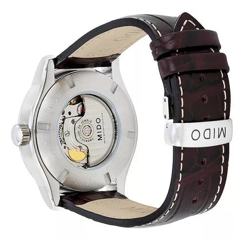  Shop Authentic Mido Multifort Automatic Silver Dial Black Leather Strap Watch For Men - M005.430.16.031.80 - Luxxuri