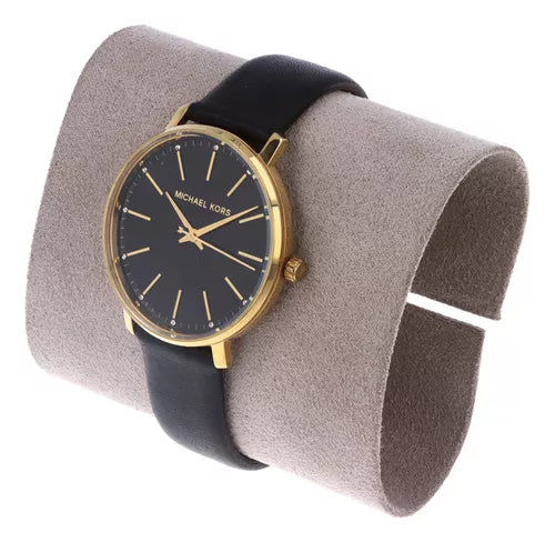  Shop Authentic Michael Kors Pyper Black Dial Black Leather Strap Watch For Women - MK2747 - Luxxuri