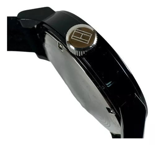  Shop Authentic Tommy Hilfiger Denim Black Dial Black Rubber Strap Watch for Men - 1791326 - Luxxuri