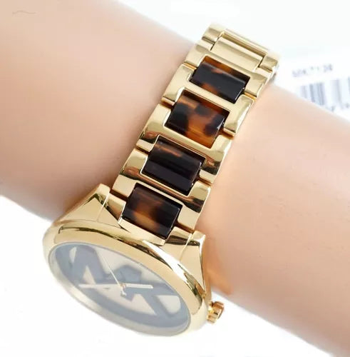  Shop Authentic Michael Kors Janelle Three-Hand Gold Dial Two Tone Steel Strap Watch For Women - MK7136 - Luxxuri