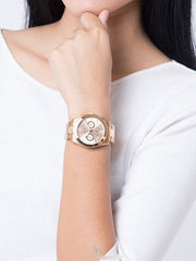  Shop Authentic Fossil Boyfriend Multifunction Rose Gold Dial Rose Gold Steel Strap Watch for Women - ES3885 - Luxxuri