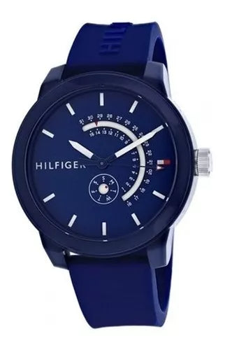  Shop Authentic Tommy Hilfiger Denim Quartz Blue Dial Blue Rubber Strap Watch for Men - 1791482 - Luxxuri
