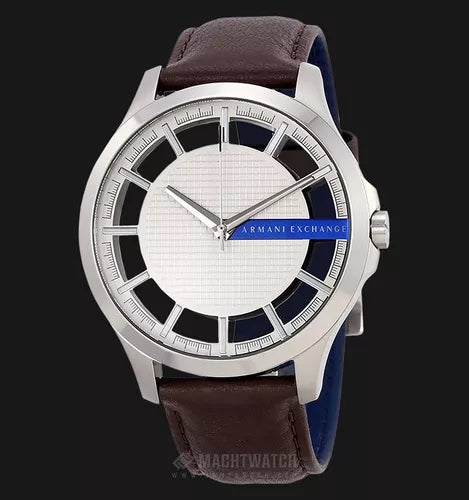  Shop Authentic Armani Exchange Hampton Chronograph White Dial Brown Leather Strap Watch For Men - AX2187 - Luxxuri
