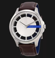  Shop Authentic Armani Exchange Hampton Chronograph White Dial Brown Leather Strap Watch For Men - AX2187 - Luxxuri