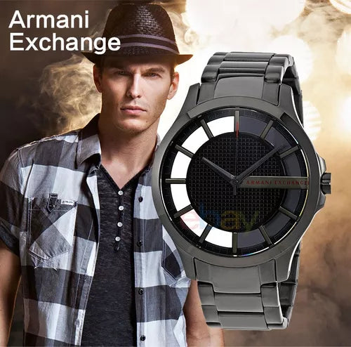  Shop Authentic Armani Exchange Hampton Chronograph Black Dial Black Steel Strap Watch For Men - AX2189 - Luxxuri