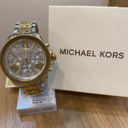  Shop Authentic Michael Kors Wren Chronograph Crystals Silver Two Tone Steel Strap Watch for Women - MK6953 - Luxxuri