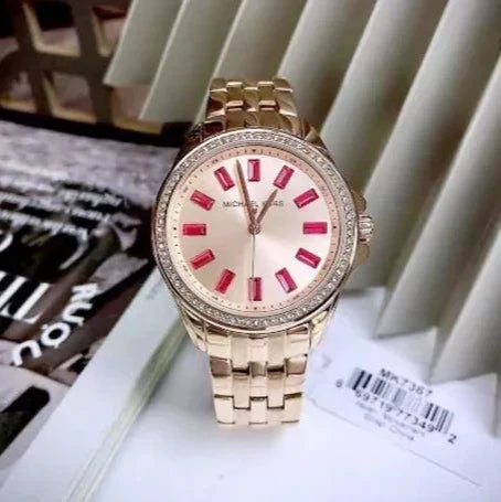  Shop Authentic Michael Kors Mini Pilot Quartz Gold Dial Gold Steel Strap Watch For Women - MK7367 - Luxxuri