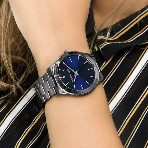  Shop Authentic Michael Kors Slim Runway Blue Dial Grey Steel Strap Watch For Men - MK8584 - Luxxuri