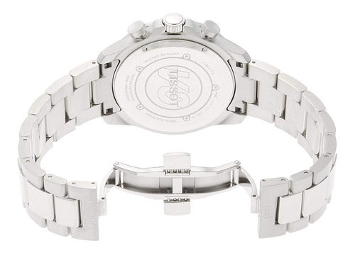  Shop Authentic Tissot V8 Quartz Chronograph Black Dial Silver Steel Strap Watch For Men - T106.417.11.051.00 - Luxxuri