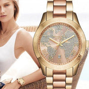  Shop Authentic Michael Kors Layton Rose Gold Dial Gold Stainless Steel Strap Watch for Women - MK6476 - Luxxuri