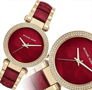  Shop Authentic Michael Kors Parker Mother of Pearl Red Dial Two Tone Steel Strap Watch for Women - MK6427 - Luxxuri