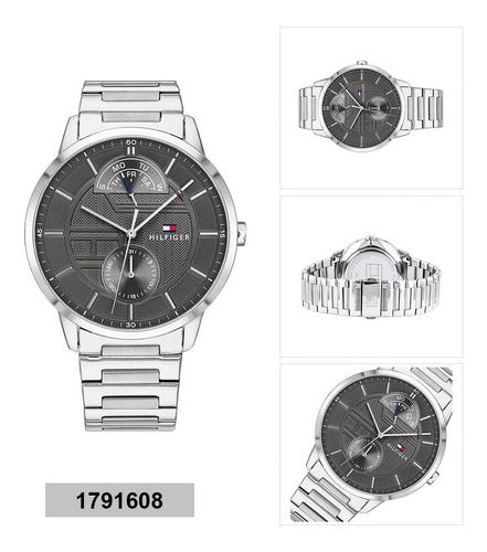  Shop Authentic Tommy Hilfiger Hunter Grey Dial Silver Steel Strap Watch for Men - 1791608 - Luxxuri