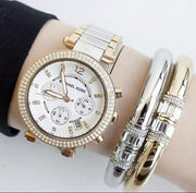  Shop Authentic Michael Kors Parker Chronograph Silver Dial Two Tone Steel Strap Watch For Women - MK5687 - Luxxuri