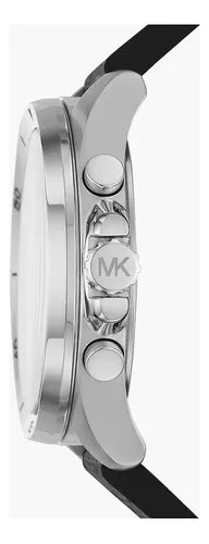  Shop Authentic Michael Kors Brecken Chronograph Silver Dial Grey Leather Strap Watch For Men - MK8922 - Luxxuri