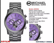  Shop Authentic Michael Kors Runway Chronograph Purple Dial Black Steel Strap Watch For Women - MK5954 - Luxxuri