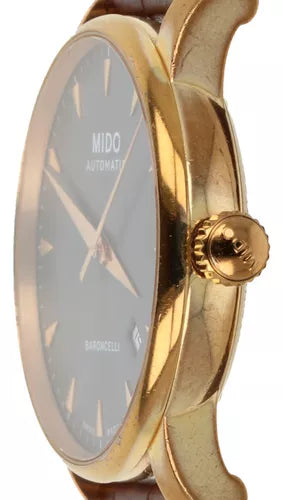  Shop Authentic Mido Baroncelli III Automatic Grey Dial Black Leather Strap Watch For Men - M8600.3.13.4 - Luxxuri