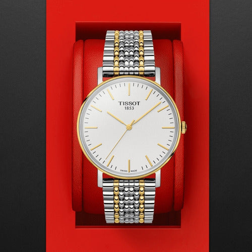  Shop Authentic Tissot Everytime Medium White Dial Two Tone Mesh Bracelet Watch For Men - T109.410.22.031.00 - Luxxuri