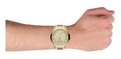  Shop Authentic Armani Exchange Hampton Chronograph Gold Dial Gold Steel Strap Watch For Men - AX2415 - Luxxuri