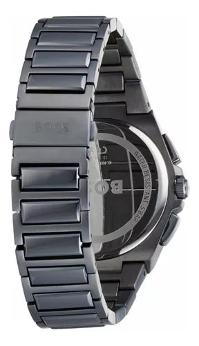  Shop Authentic Hugo Boss Steer Chronograph Quartz Grey Dial Grey Steel Strap Watch For Men - 1513996 - Luxxuri
