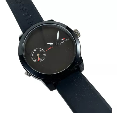  Shop Authentic Tommy Hilfiger Denim Black Dial Black Rubber Strap Watch for Men - 1791326 - Luxxuri
