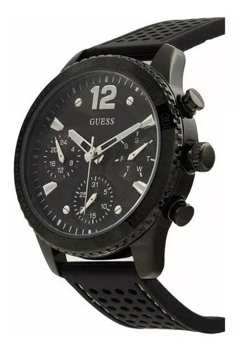  Shop Authentic Guess Marina Chronograph Black Dial Black Rubber Strap Watch for Women - W1025L3 - Luxxuri