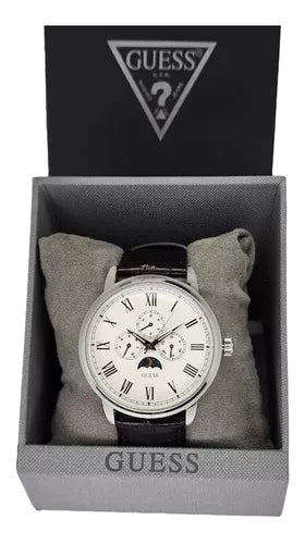 Shop Authentic Guess Delancy Quartz White Dial Brown Leather Strap Watch For Men - W0870G1 - Luxxuri
