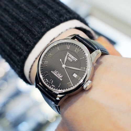  Shop Authentic Tissot Le Locle Powermatic 80 Black Dial Black Leather Strap Watch For Men - T006.407.16.053.00 - Luxxuri