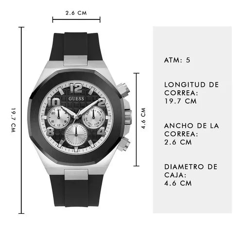  Shop Authentic Guess Empire Chronograph Black Dial Black Silicon Strap Watch For Men - GW0583G1 - Luxxuri
