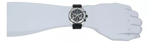  Shop Authentic Bulova Marine Star Chronograph Black Dial Black Rubber Strap Watch for Men - 98B127 - Luxxuri