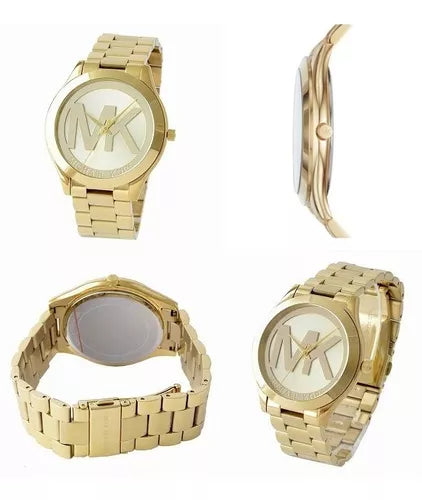  Shop Authentic Michael Kors Slim Runway Analog Gold Dial Gold Steel Strap Watch For Women - MK3739 - Luxxuri