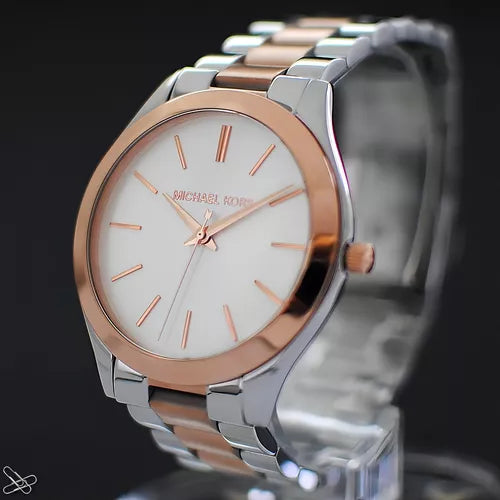  Shop Authentic Michael Kors Slim Runway White Dial Two Tone Steel Strap Watch for Women - MK3204 - Luxxuri
