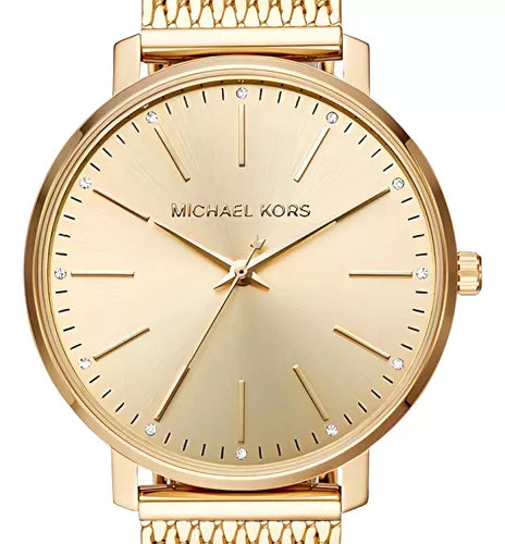  Shop Authentic Michael Kors Pyper Quartz Gold Dial Gold Mesh Strap Watch For Women - MK4339 - Luxxuri