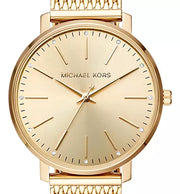 Shop Authentic Michael Kors Pyper Quartz Gold Dial Gold Mesh Strap Watch For Women - MK4339 - Luxxuri