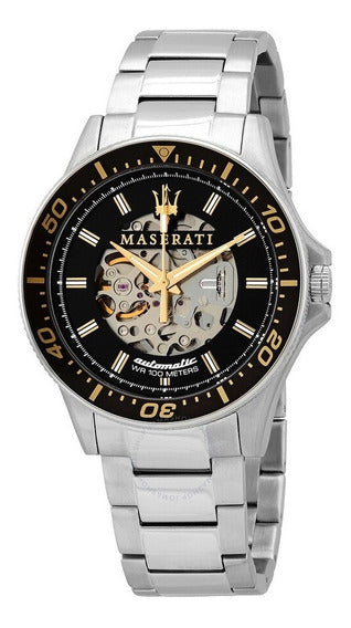  Shop Authentic Maserati SFIDA Automatic Black Dial Silver Steel Strap Watch For Men - R8823140002 - Luxxuri