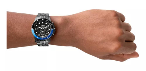 Shop Authentic Fossil FB-01 Chronograph Black Dial Grey Steel Strap Watch for Men - FS5835 - Luxxuri