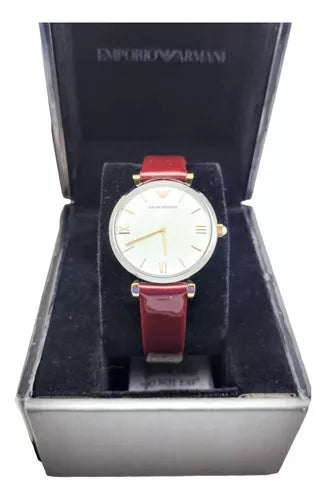  Shop Authentic Emporio Armani Gianni T-Bar Quartz Silver Dial Brown Leather Strap Watch For Women - AR11061 - Luxxuri