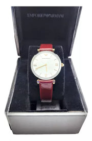  Shop Authentic Emporio Armani Gianni T-Bar Quartz Silver Dial Brown Leather Strap Watch For Women - AR11061 - Luxxuri
