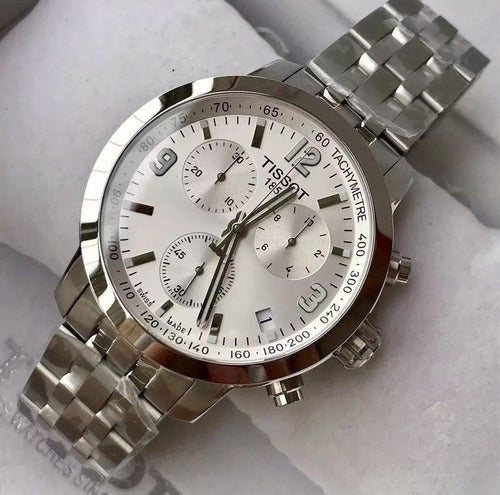  Shop Authentic Tissot PRC 200 Chronograph White Dial Silver Steel Strap Watch For Men - T055.417.11.017.00 - Luxxuri