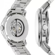  Shop Authentic Fossil Grant Automatic Skeleton Black Dial Silver Steel Strap Watch for Men - ME3103 - Luxxuri