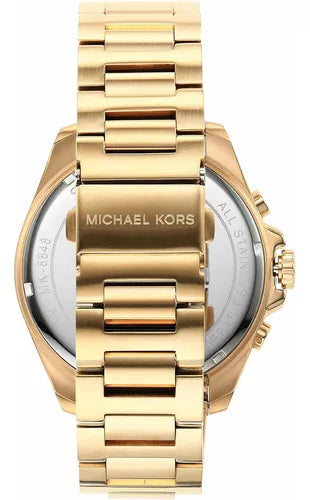  Shop Authentic Michael Kors Brecken Chronograph Black Dial Gold Steel Strap Watch For Men - MK8848 - Luxxuri