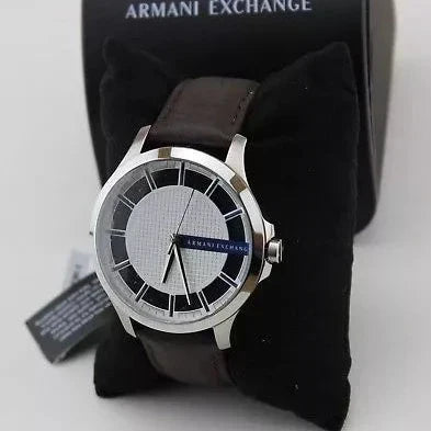  Shop Authentic Armani Exchange Hampton Chronograph White Dial Brown Leather Strap Watch For Men - AX2187 - Luxxuri