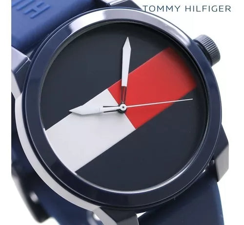  Shop Authentic Tommy Hilfiger Denim Quartz Blue Dial Blue Rubber Strap Watch for Men - 1791322 - Luxxuri