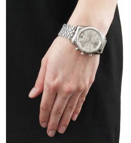  Shop Authentic Michael Kors Lexington Silver Dial Silver Steel Strap Watch for Women - MK5555 - Luxxuri