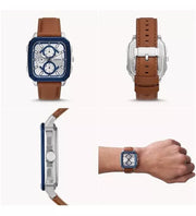  Shop Authentic Fossil Inscription Multifunction Silver Dial Brown Leather Strap Watch for Men - BQ2658 - Luxxuri