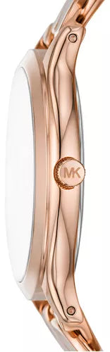  Shop Authentic Michael Kors Runway Three-Hand Silver Dial Rose Gold Steel Strap Watch for Women - MK7473 - Luxxuri