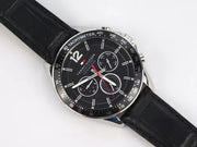  Shop Authentic Tommy Hilfiger Luke Quartz Black Dial Black Leather Strap Watch for Men - 1791117 - Luxxuri